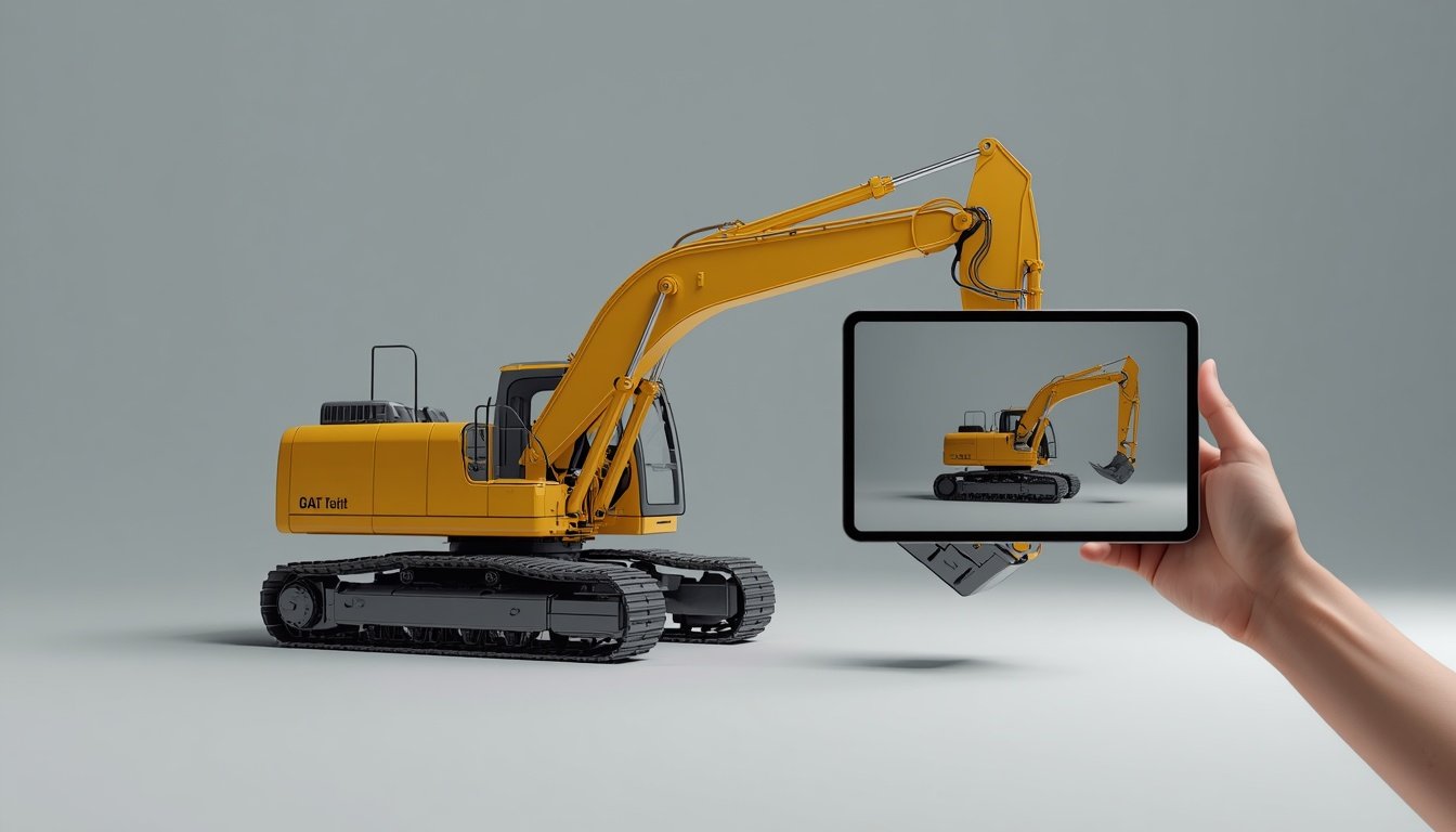 Industries and Applications– Transforming Visions into Reality 5 Industrial equipment shown as real product and interactive 3D digital twin on tablet